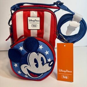 NWT. Lug x Disney Parks Americana Mickey Mouse Lug Mini Skeeter Crossbody Bag